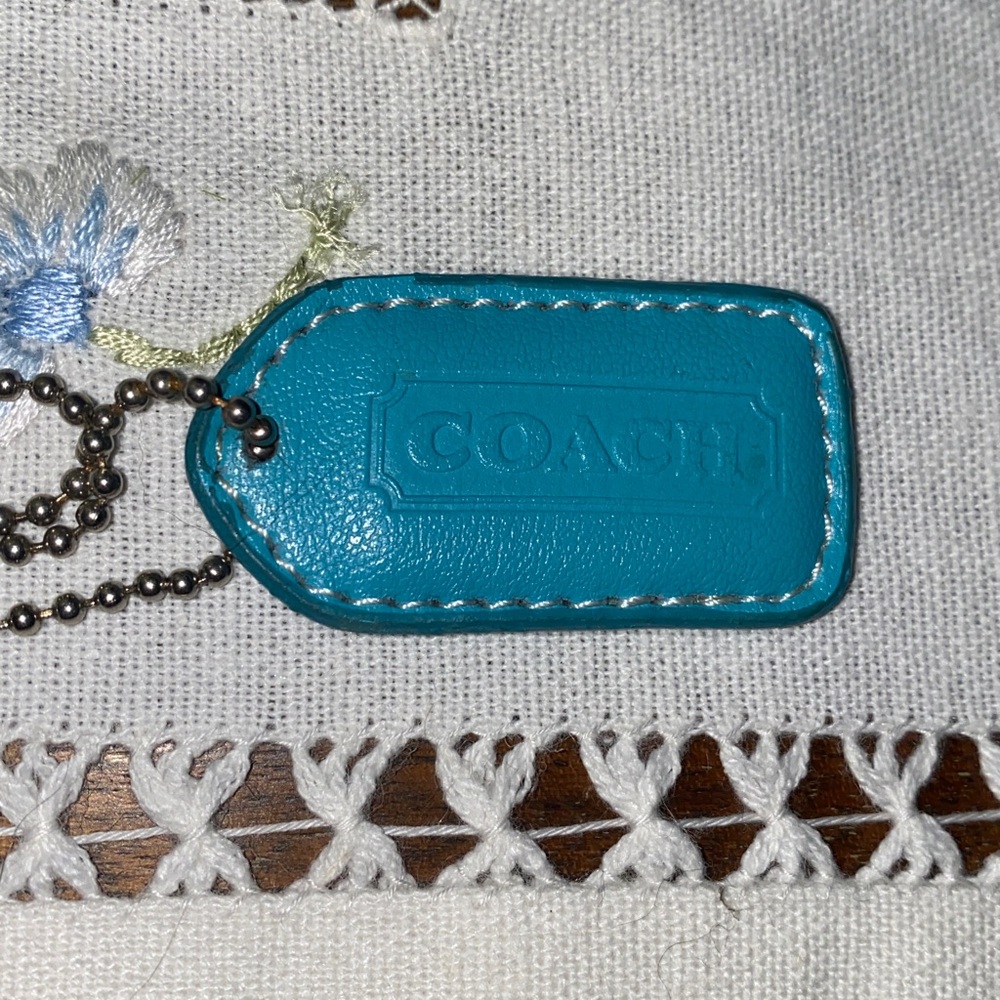 COACH Turquoise/Teal Leather Hang Tag